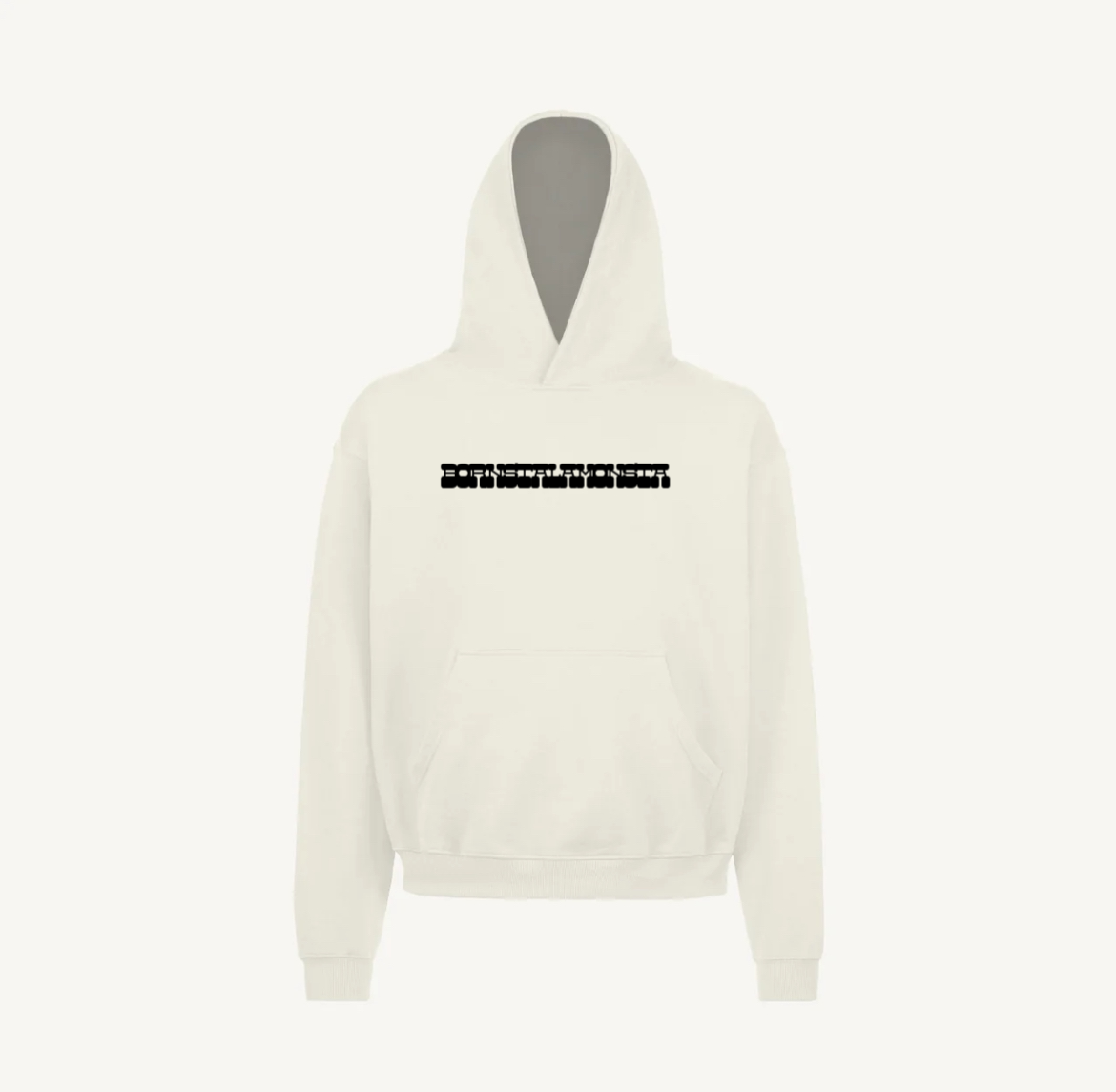 Bornstalamonsta Oversized white Hoodie