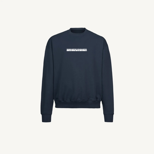 Borstalamonsta Oversized Navy Blue Crew Neck Sweatshirt